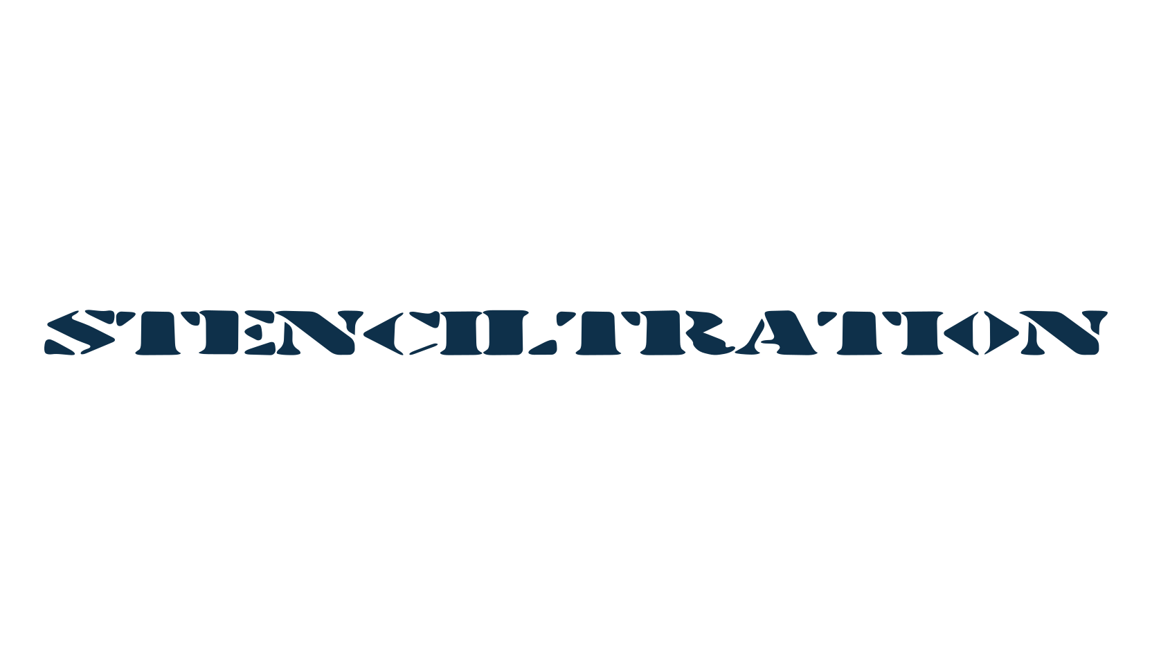 Stenciltration, fancy stencil, army decorative font preview