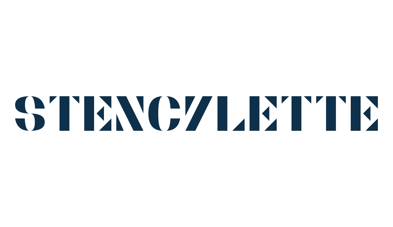 Stencylette, fancy stencil, army decorative font preview
