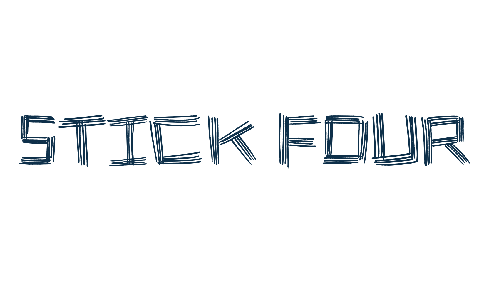 Stick Four, trash font preview
