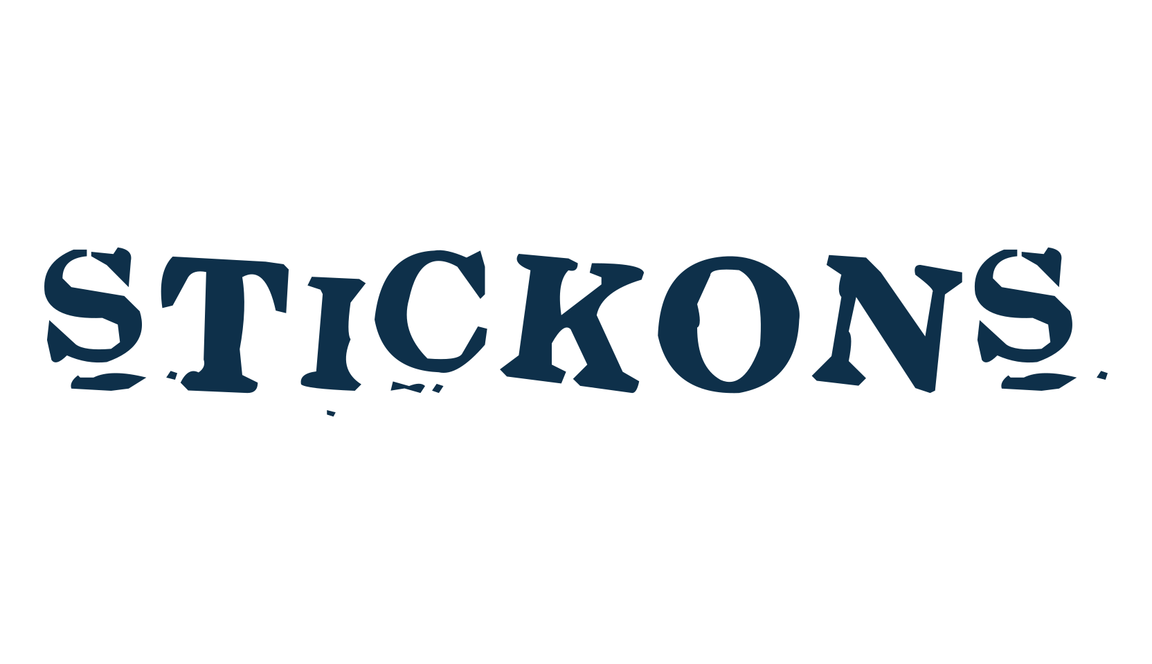 Stickons, distorted font preview