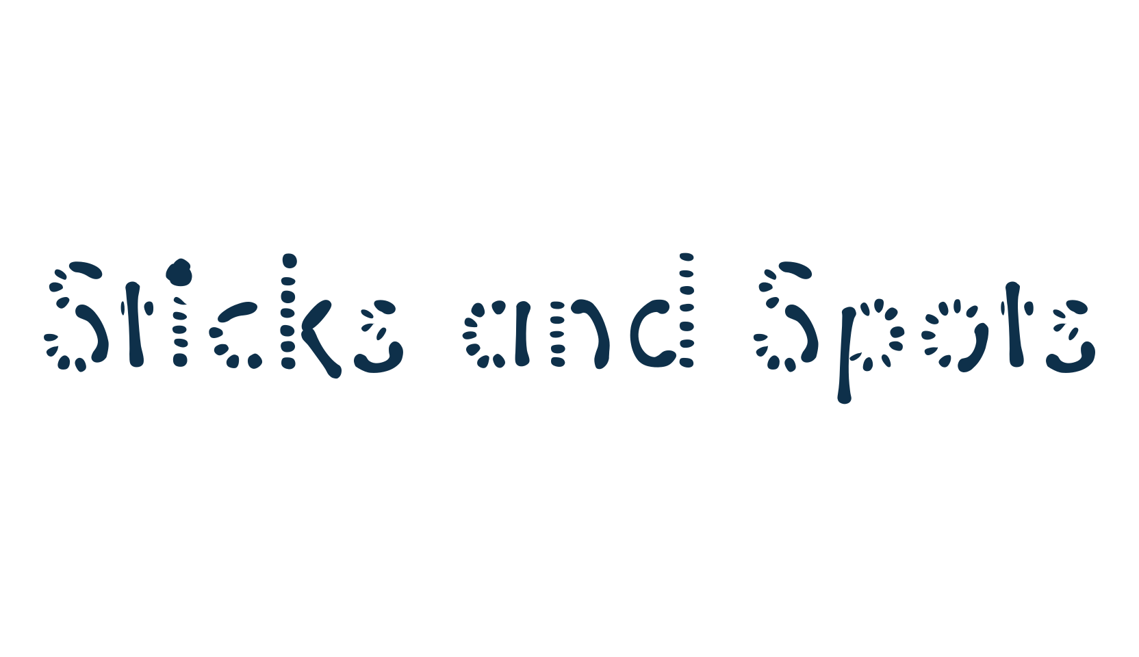 Sticks and Spots, decorative font preview