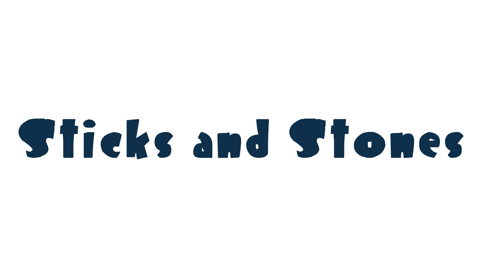 Sticks and Stones, cartoon font preview