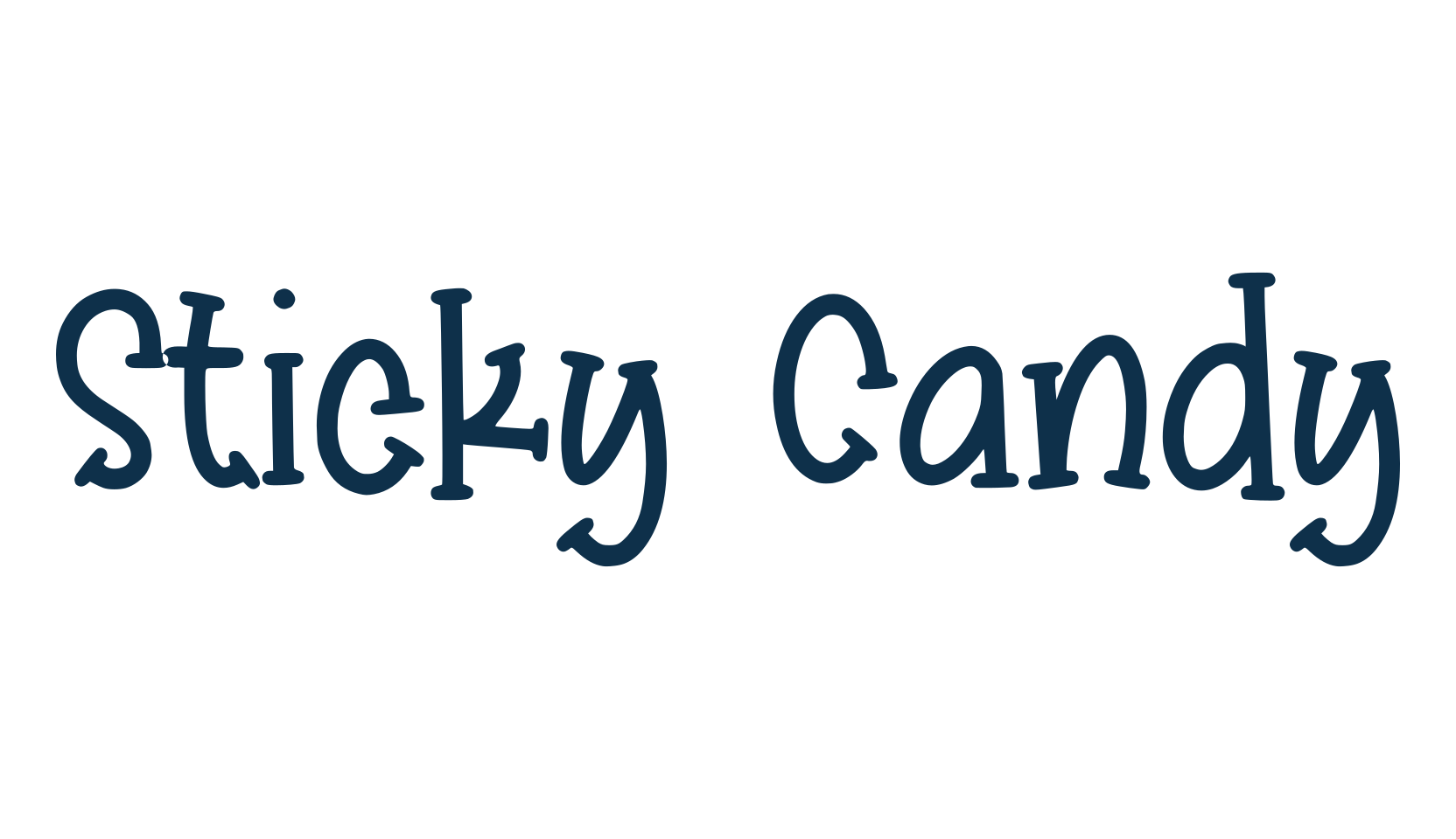 Sticky Candy, fancy cartoon decorative font preview