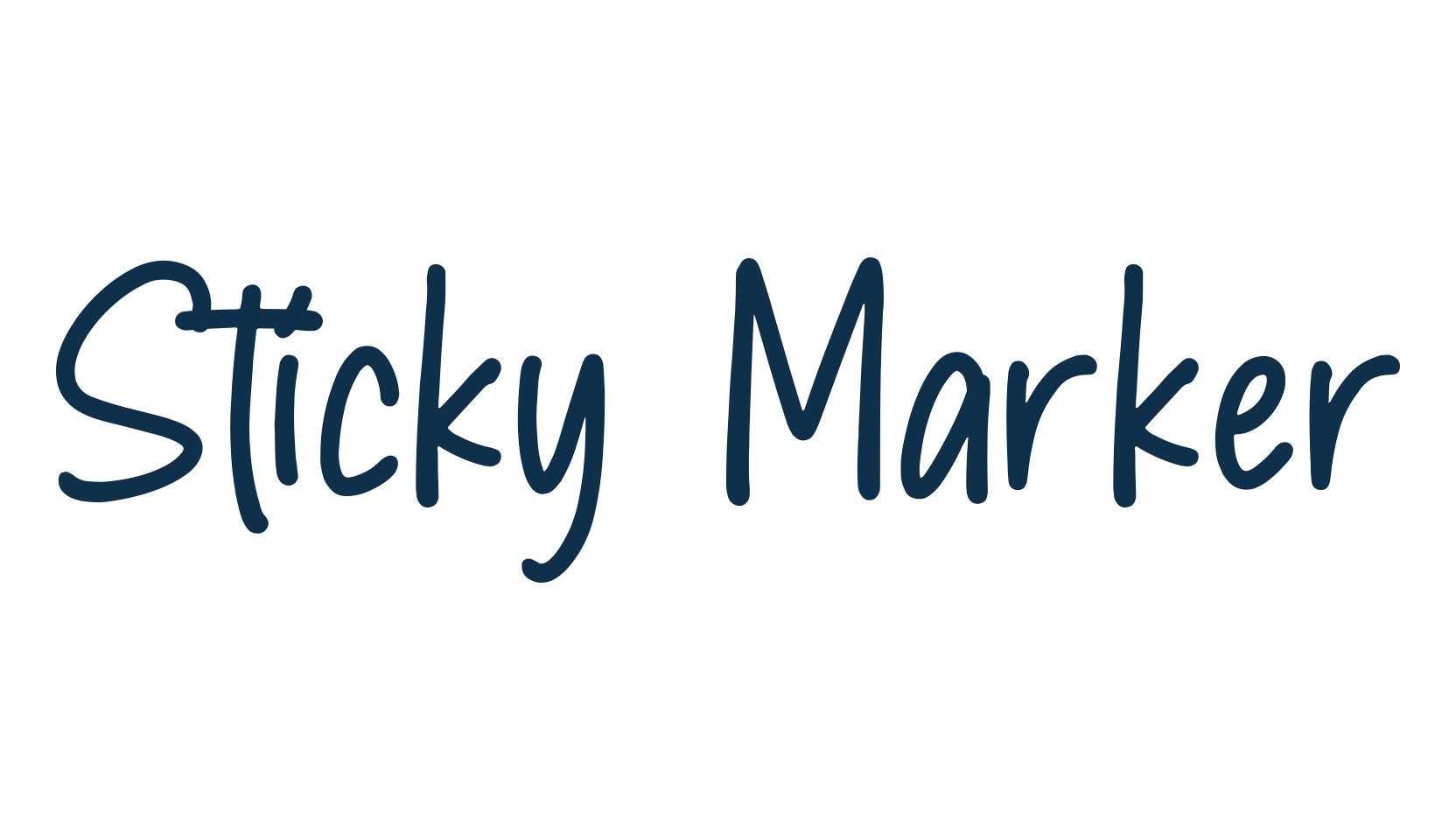 Sticky Marker, script handwritten fancy decorative calligraphy font preview