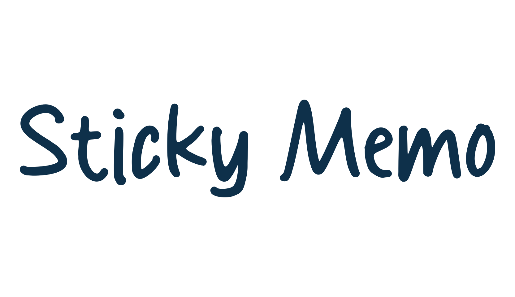 Sticky Memo, script handwritten fancy decorative calligraphy font preview