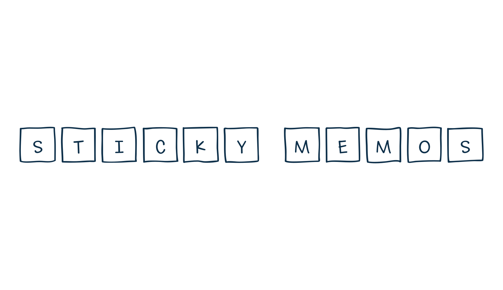 Sticky Memos, fancy decorative font preview