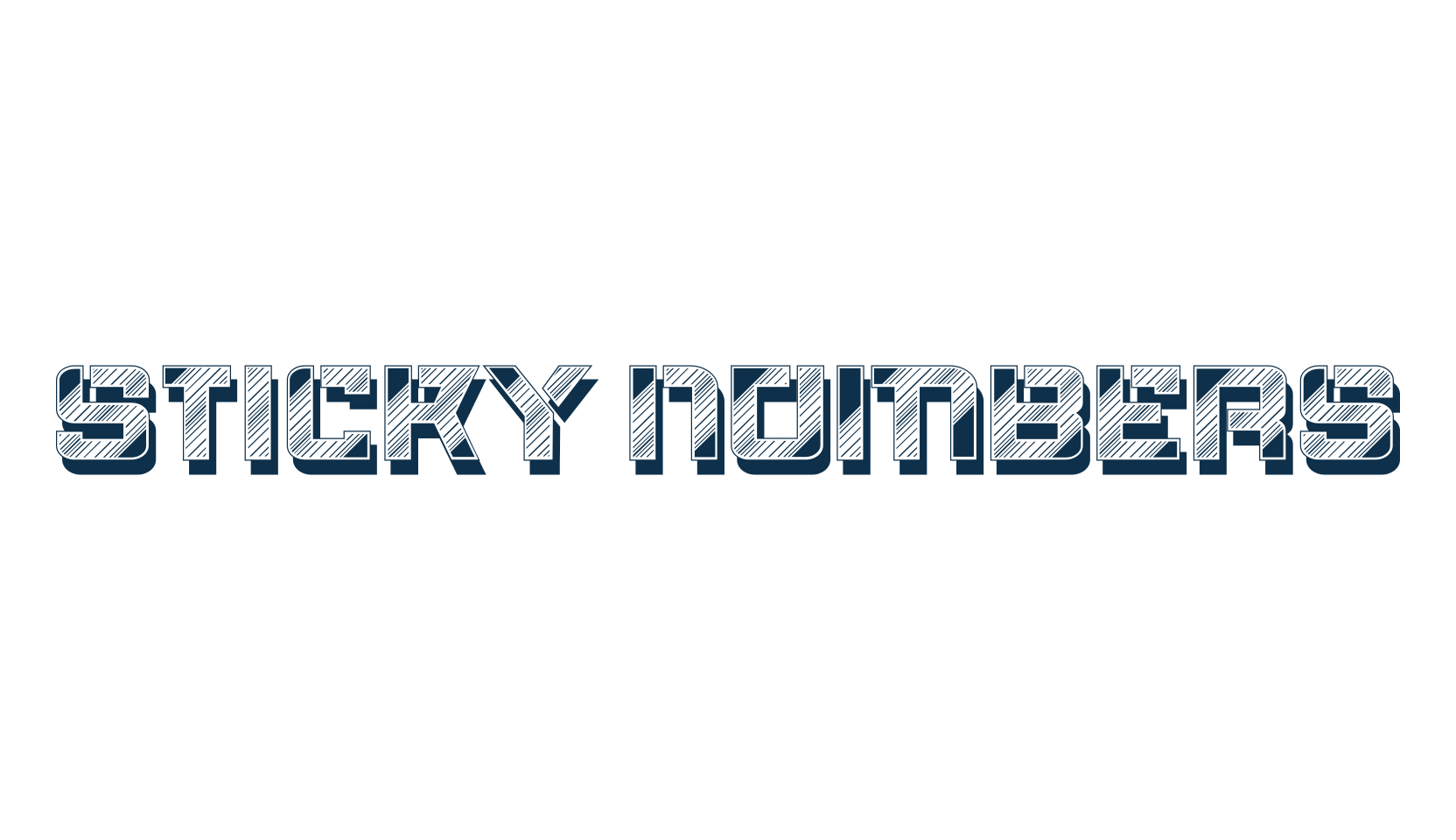 Sticky Numbers, fancy various techno sci-fi font preview