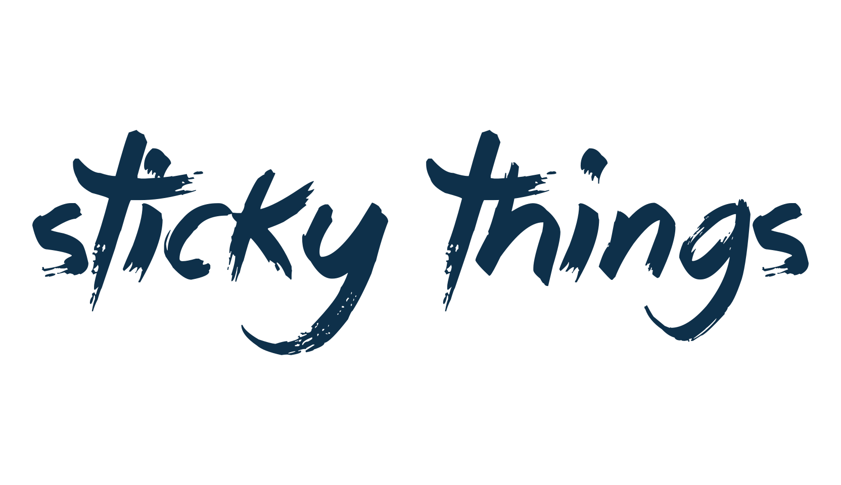 Sticky Things, script brush fancy decorative calligraphy font preview