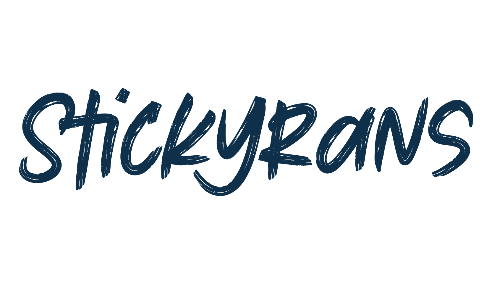Stickyrans, script brush fancy decorative calligraphy font preview