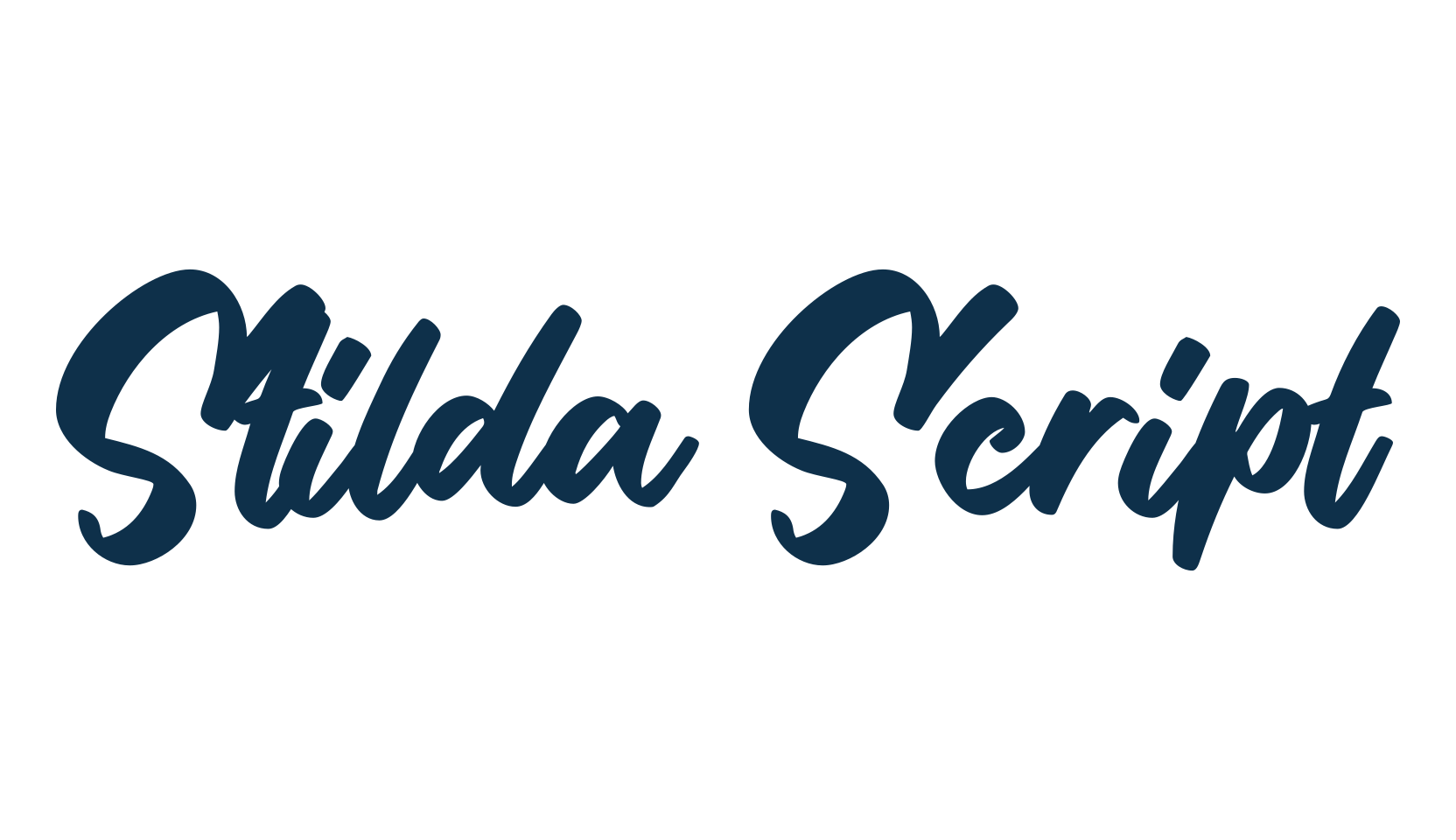 Stilda Script, various font preview