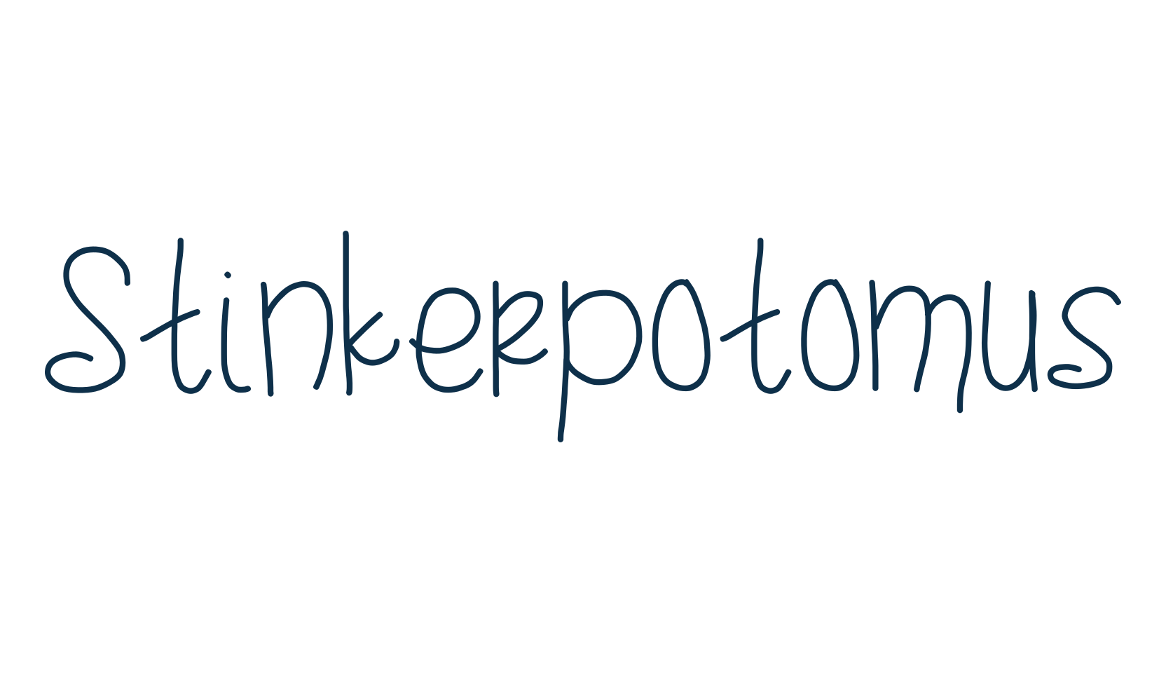 Stinkerpotomus, script handwritten fancy decorative calligraphy font preview