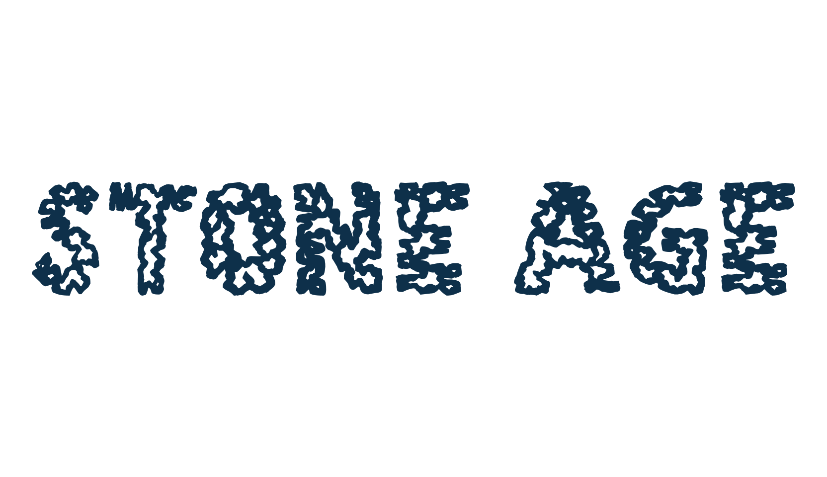 Stone Age (stone-age), fancy distorted decorative font preview