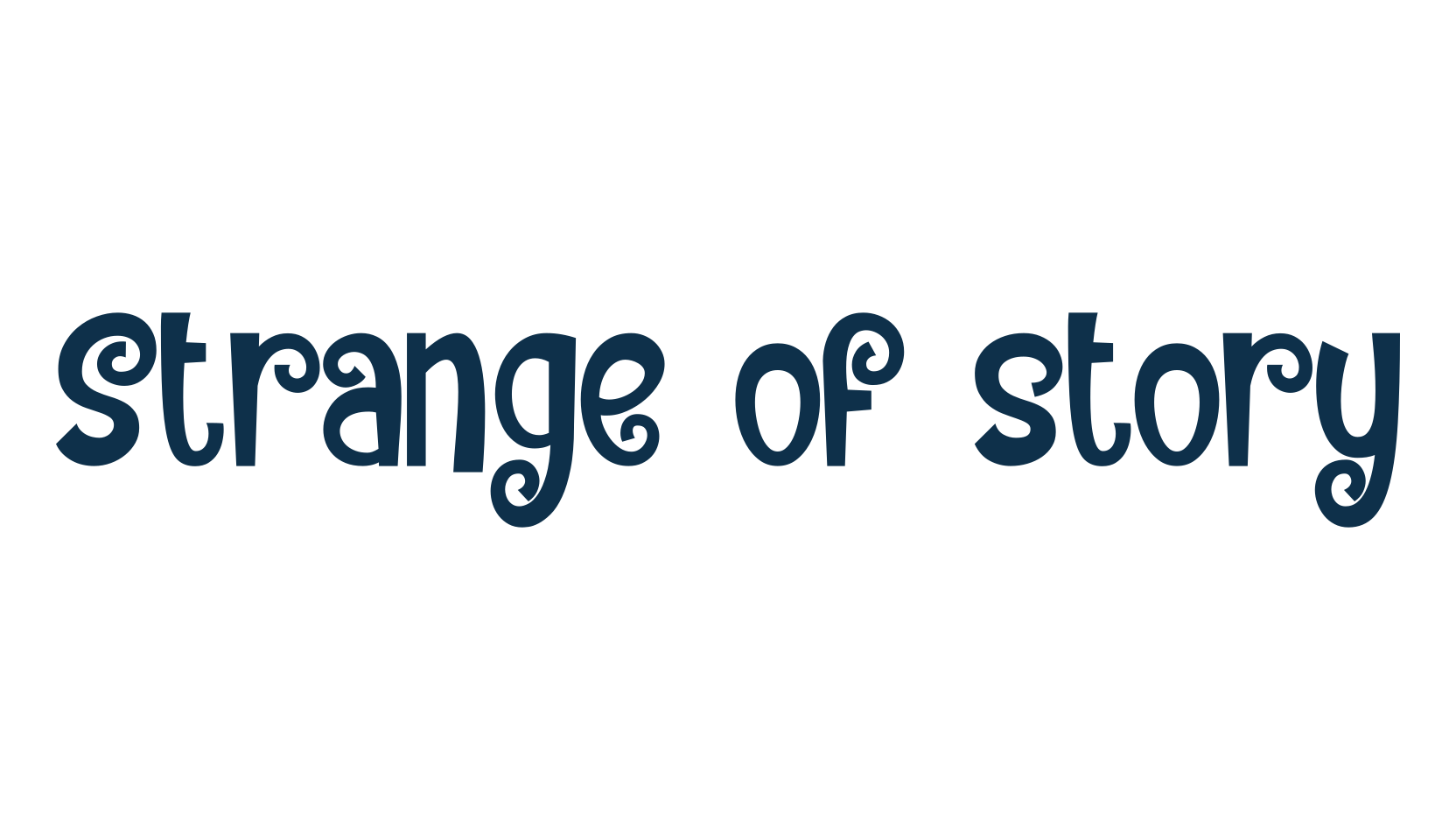 Strange of story, curly font preview