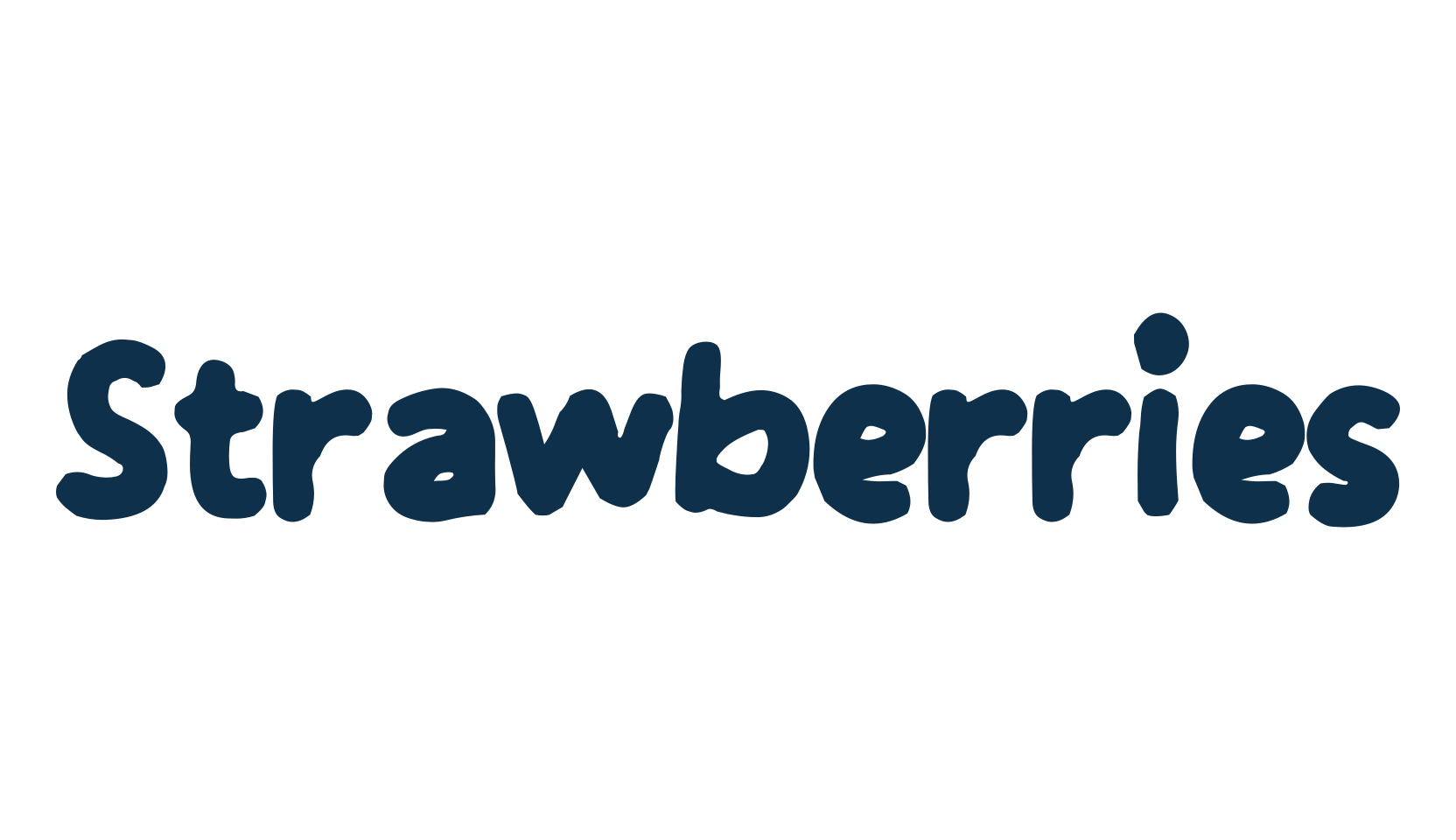 Strawberries, handwriting font preview