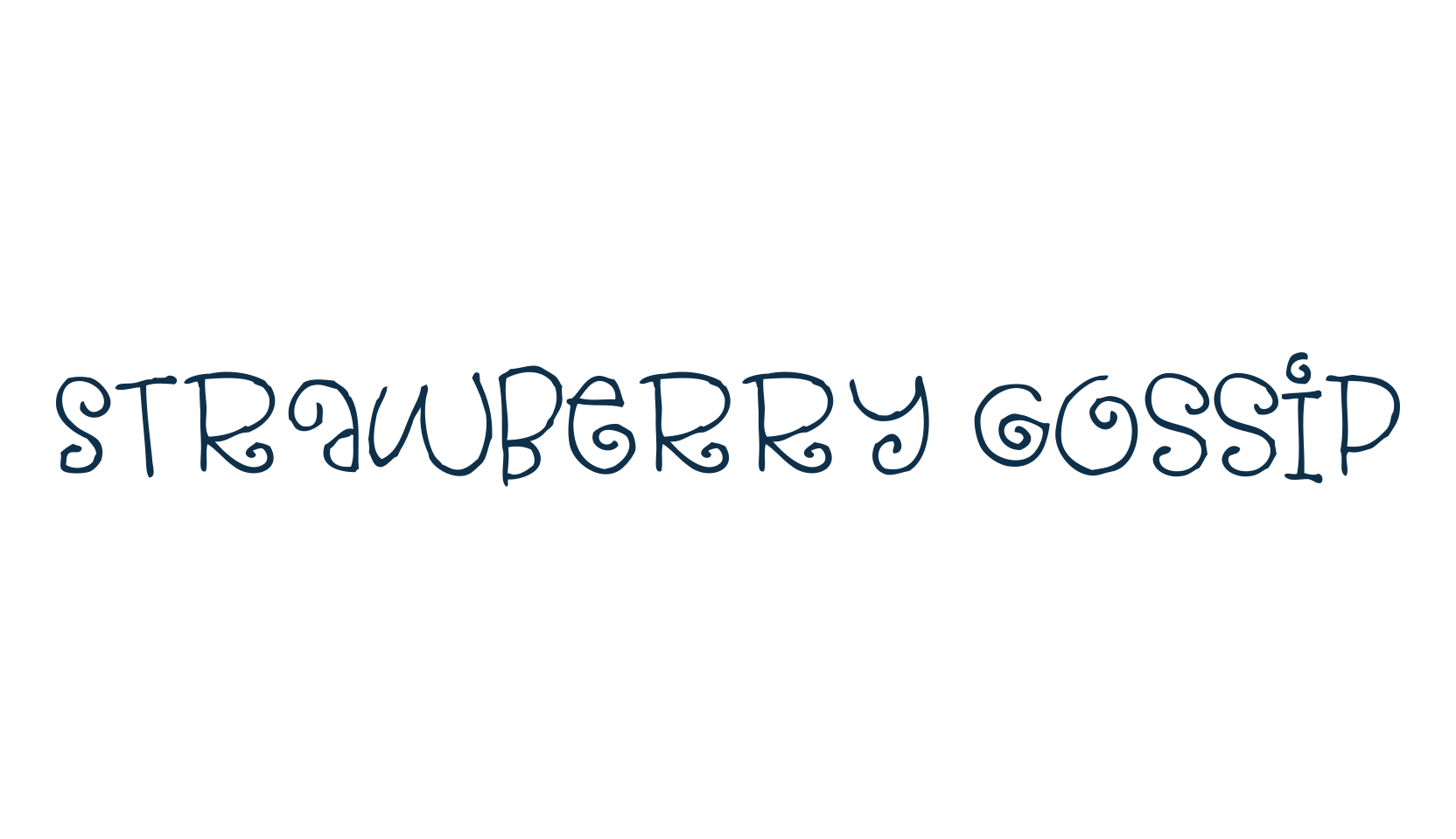 Strawberry Gossip, fancy curly decorative font preview