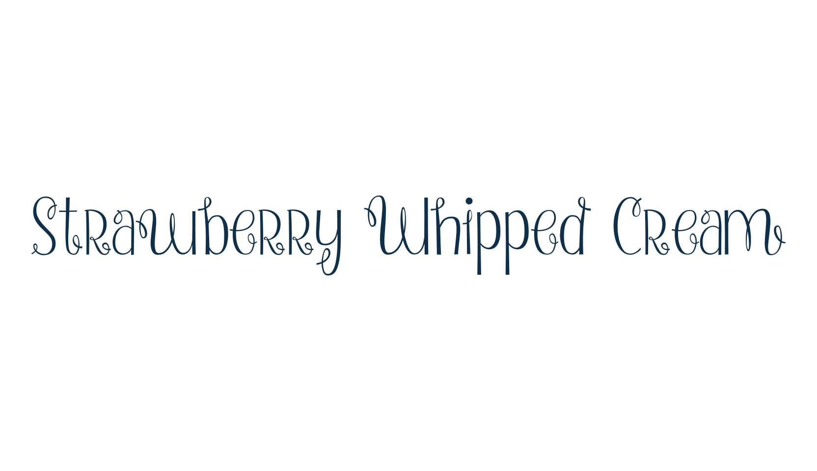 Strawberry Whipped Cream, fancy curly decorative font preview