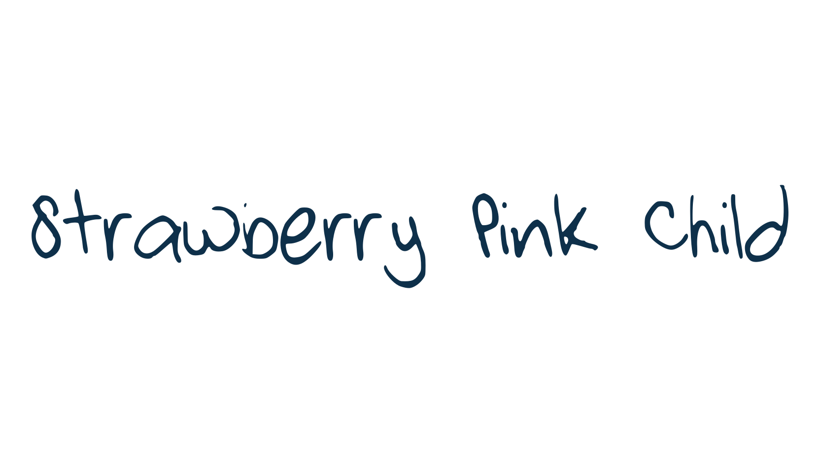 Strawberry Pink Child, script handwritten fancy decorative calligraphy font preview