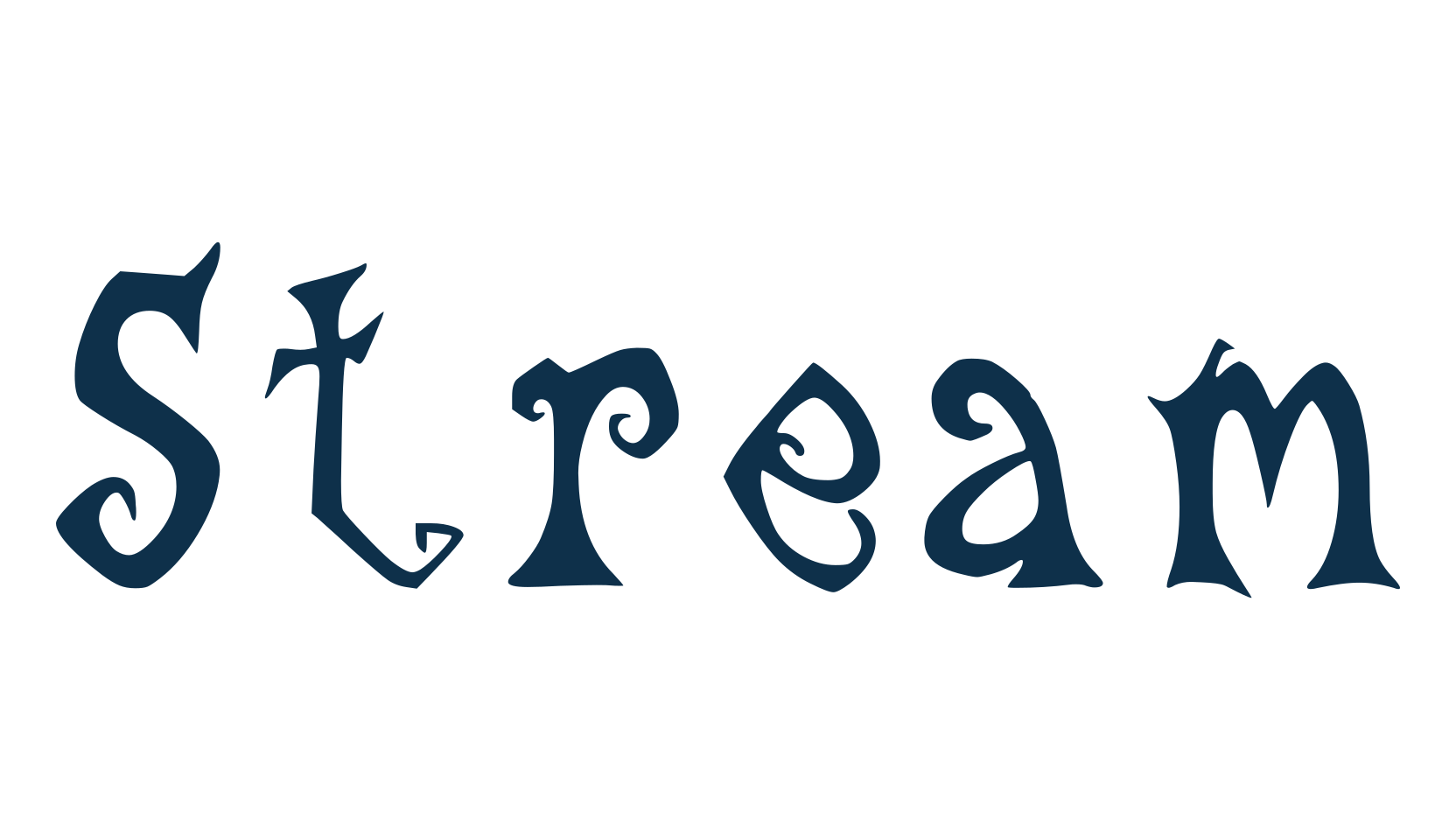Stream (stream-2), fancy decorative font preview