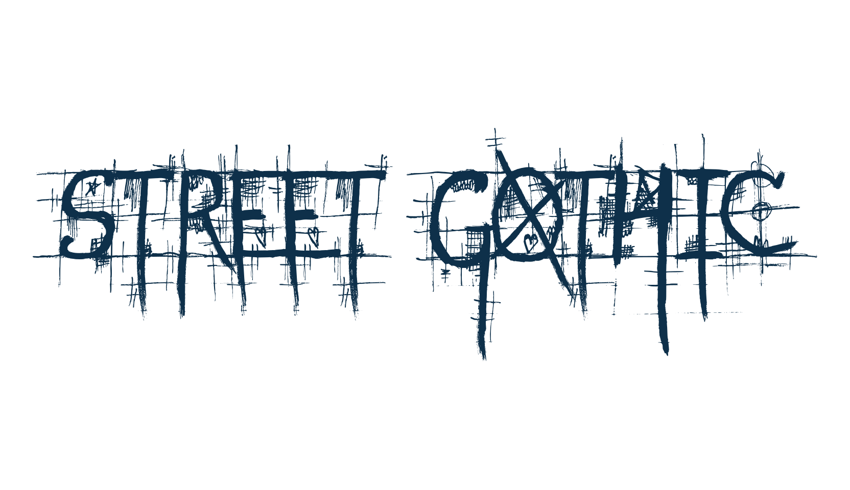 Street Gothic, script trash fancy decorative calligraphy font preview