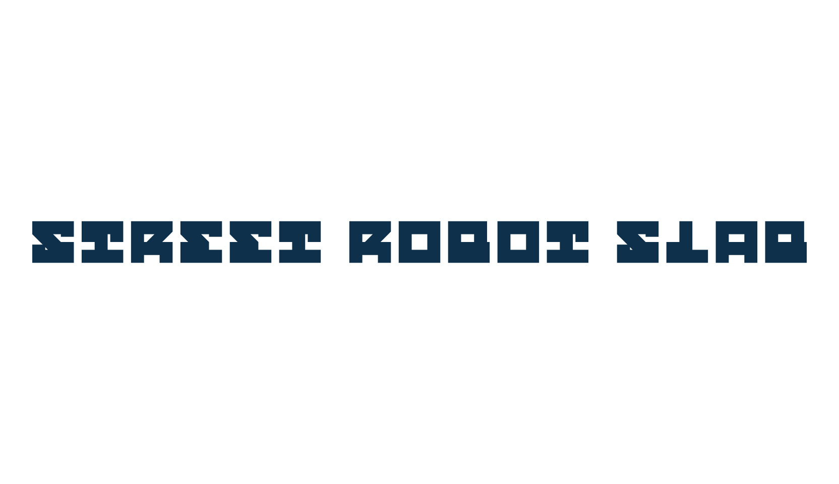 Street Robot Slab, techno square sci-fi font preview