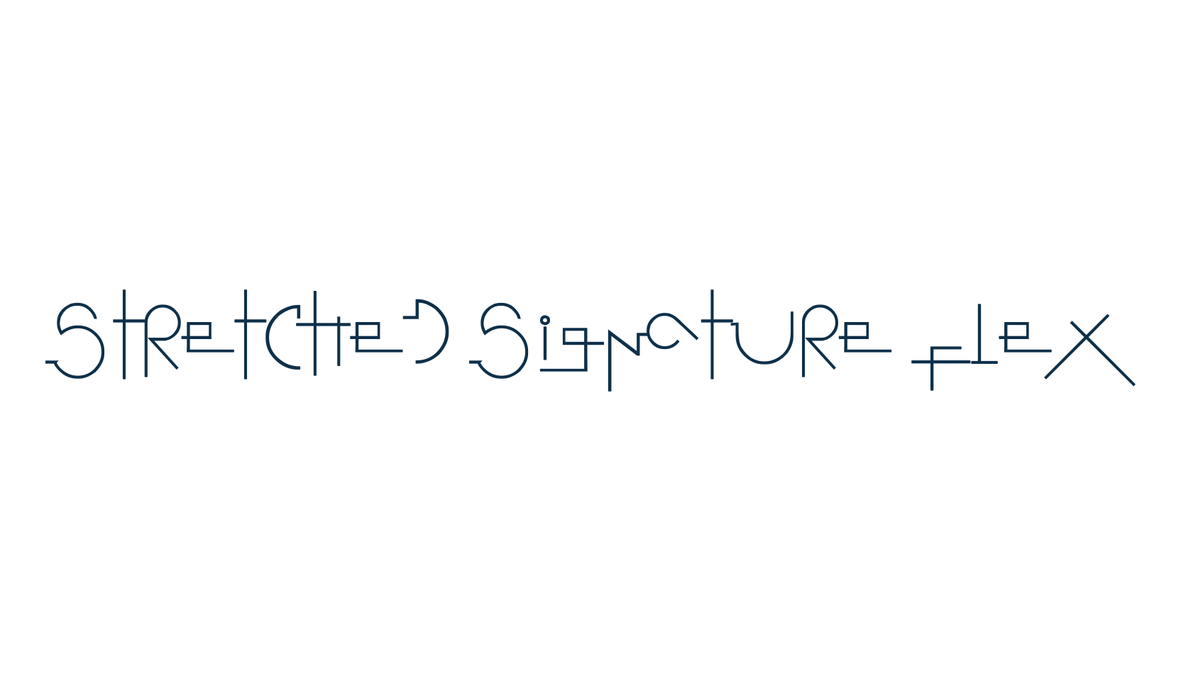 Stretched Signature Flex, various font preview