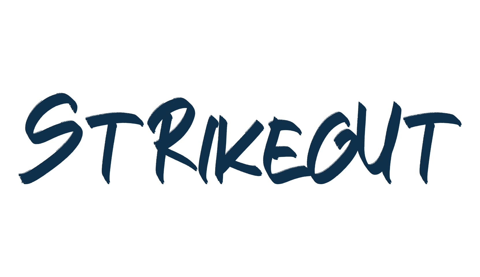 Strikeout, brush font preview