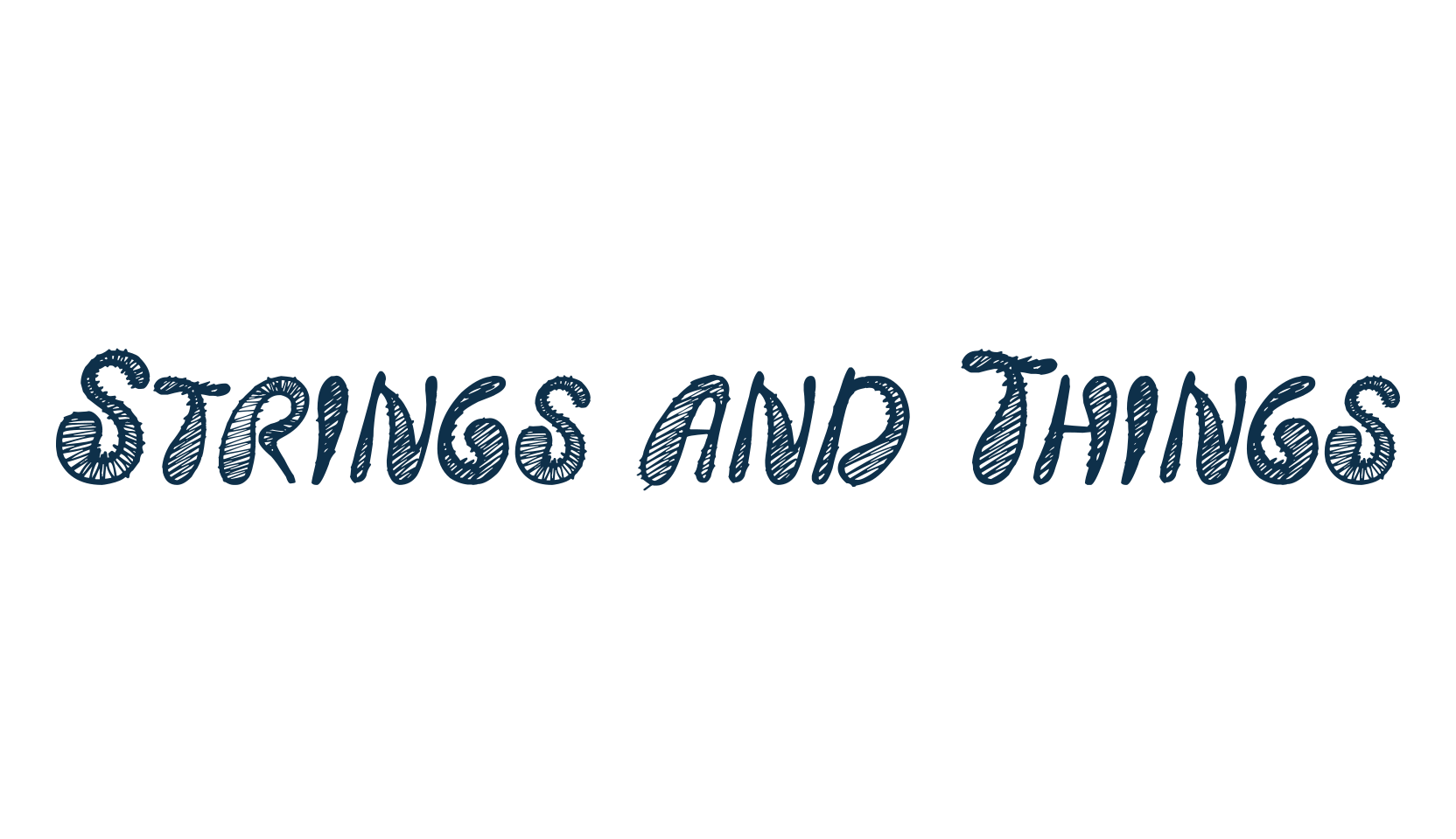 Strings and Things, cartoon font preview