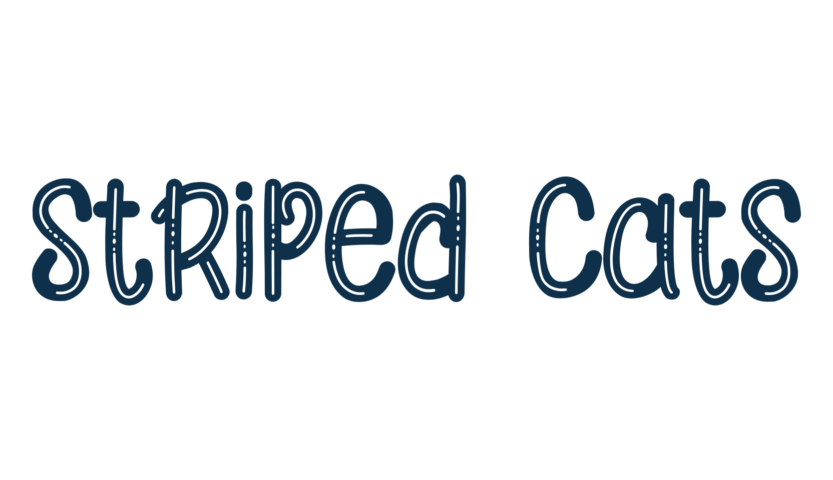 Striped Cats, fancy cartoon decorative font preview