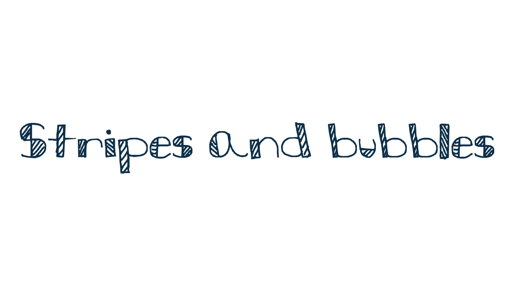 Stripes and bubbles, fancy cartoon decorative font preview