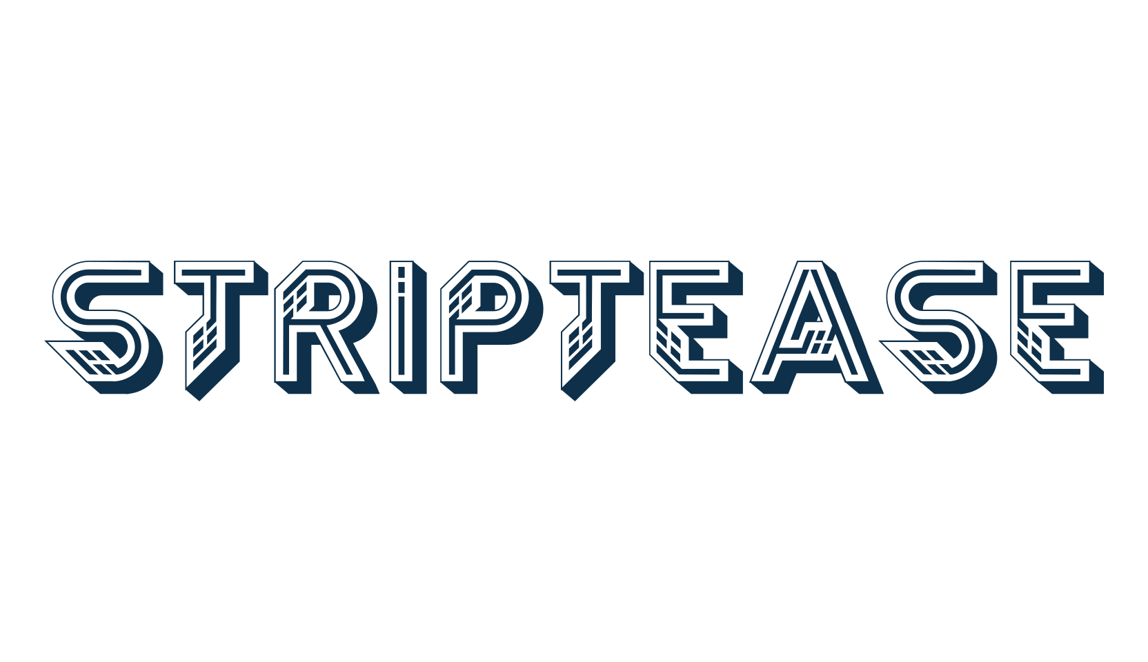 Striptease, fancy various decorative font preview