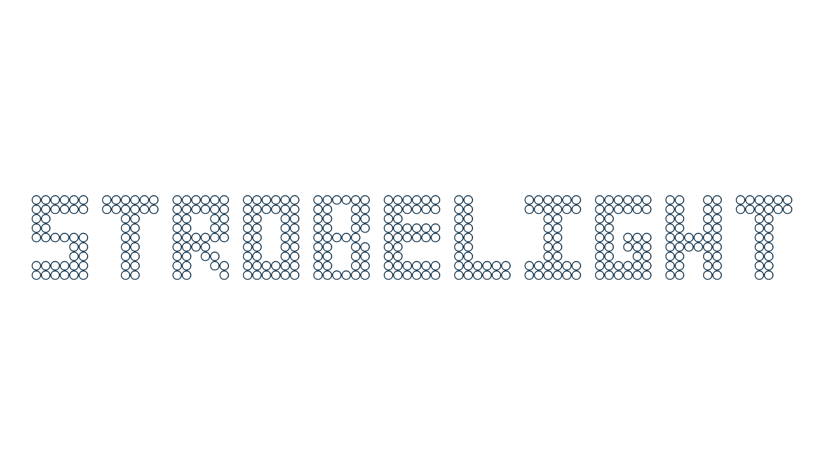 Strobelight, techno lcd sci-fi font preview