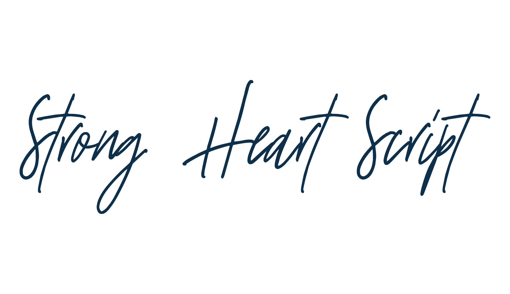 Strong Heart Script, handwriting font preview