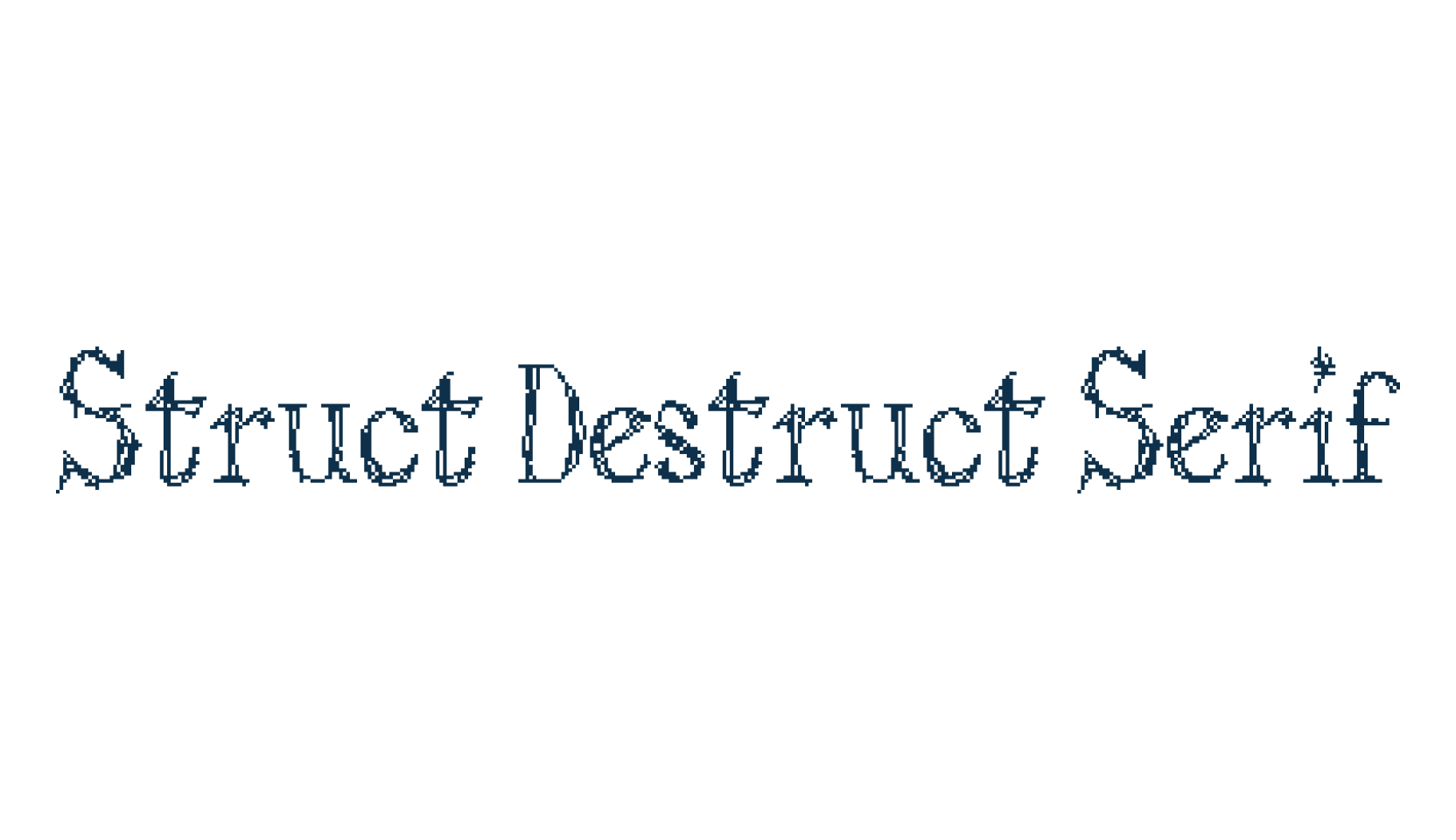 Struct Destruct Serif, distorted font preview