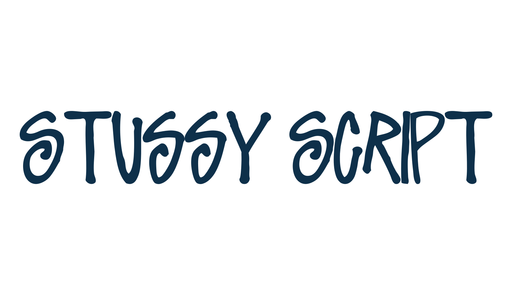Stussy Script, various font preview