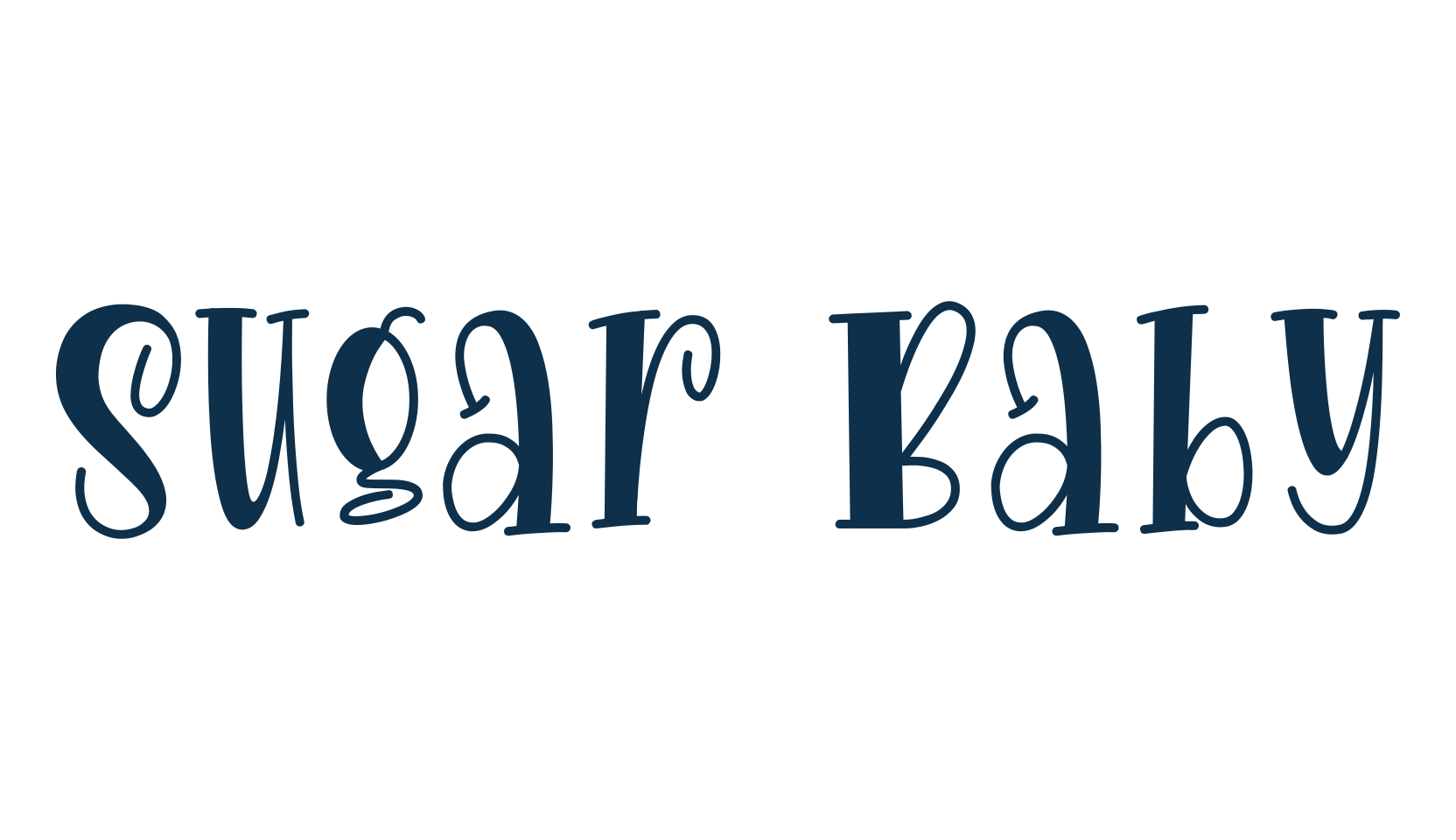 Sugar Baby, fancy cartoon decorative font preview
