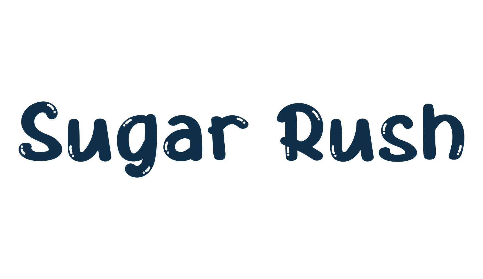 Sugar Rush, cartoon font preview