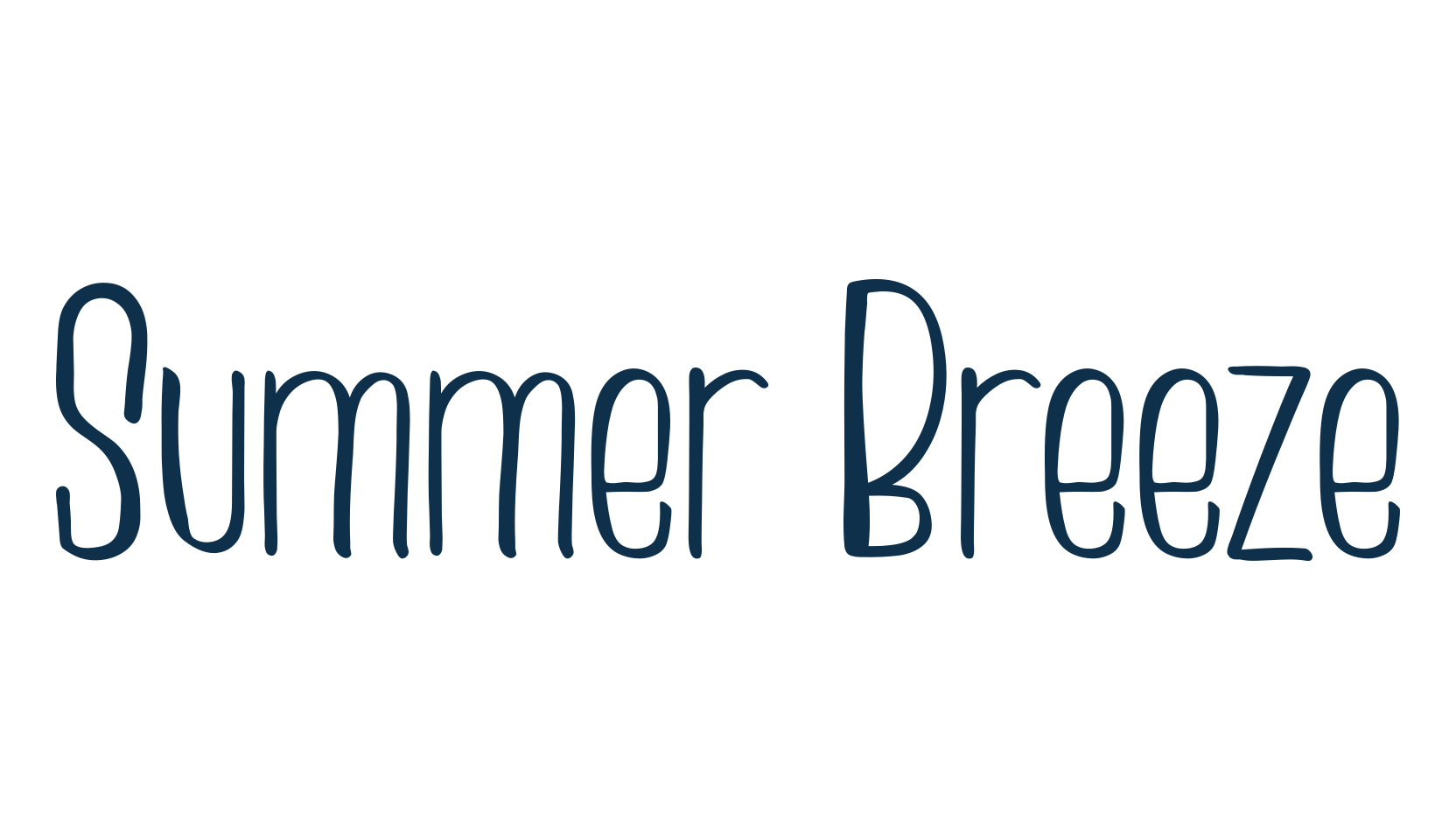 Summer Breeze, fancy various decorative font preview