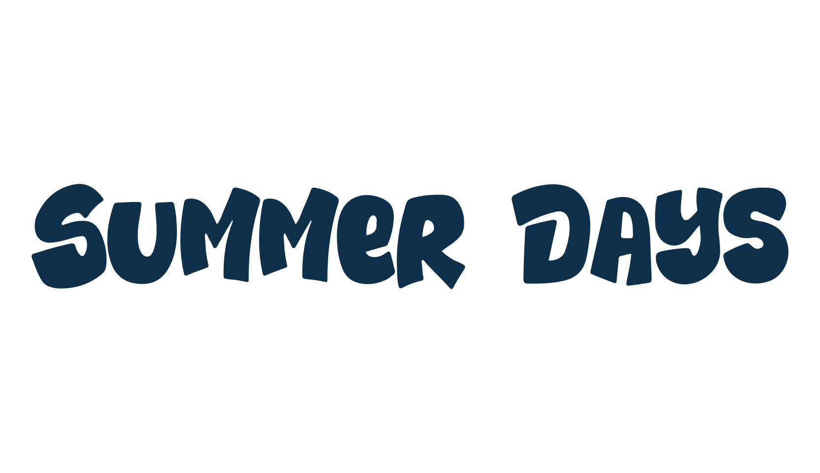 Summer Days, fancy cartoon decorative font preview