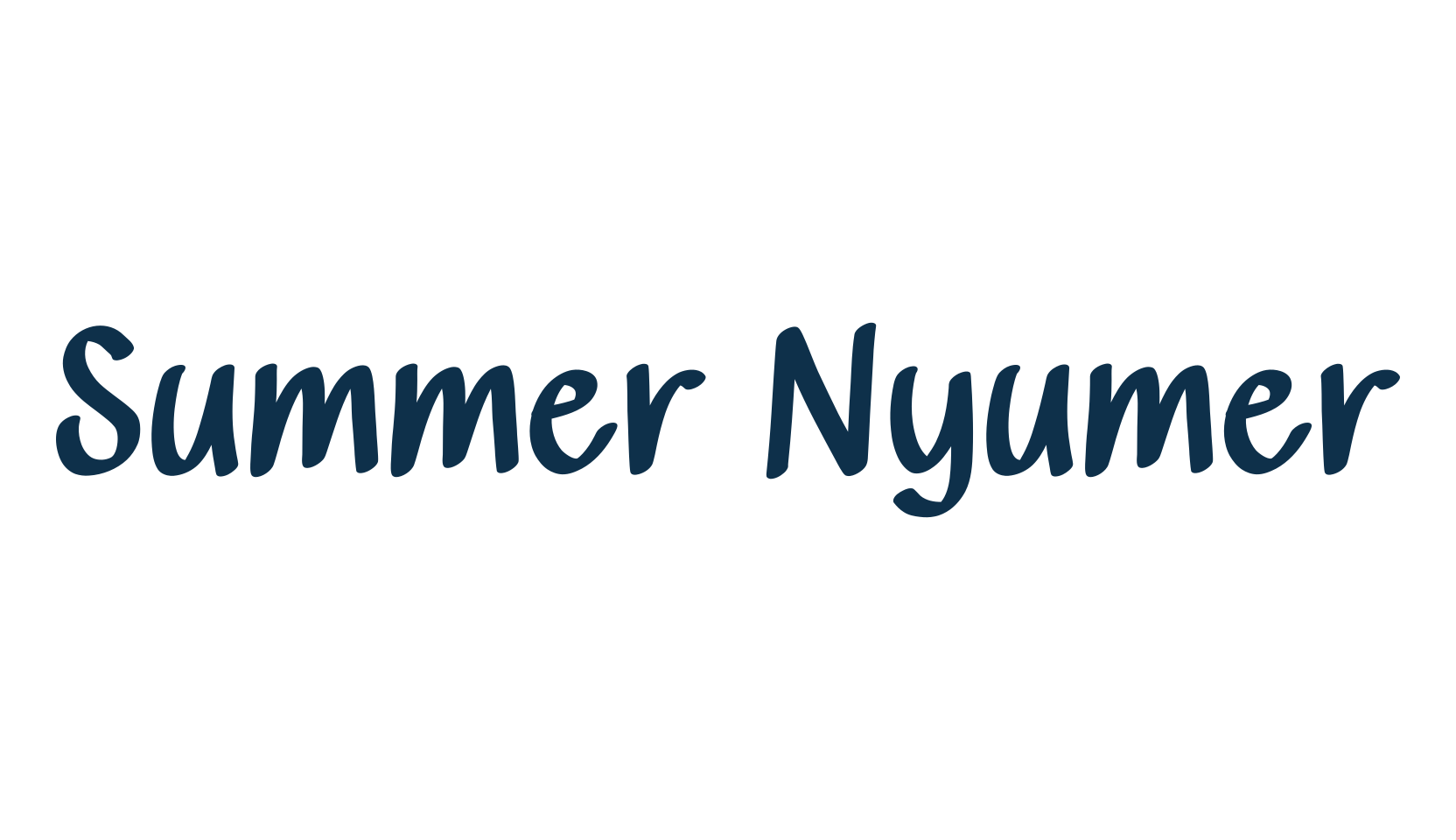 Summer Nyumer, handwriting font preview