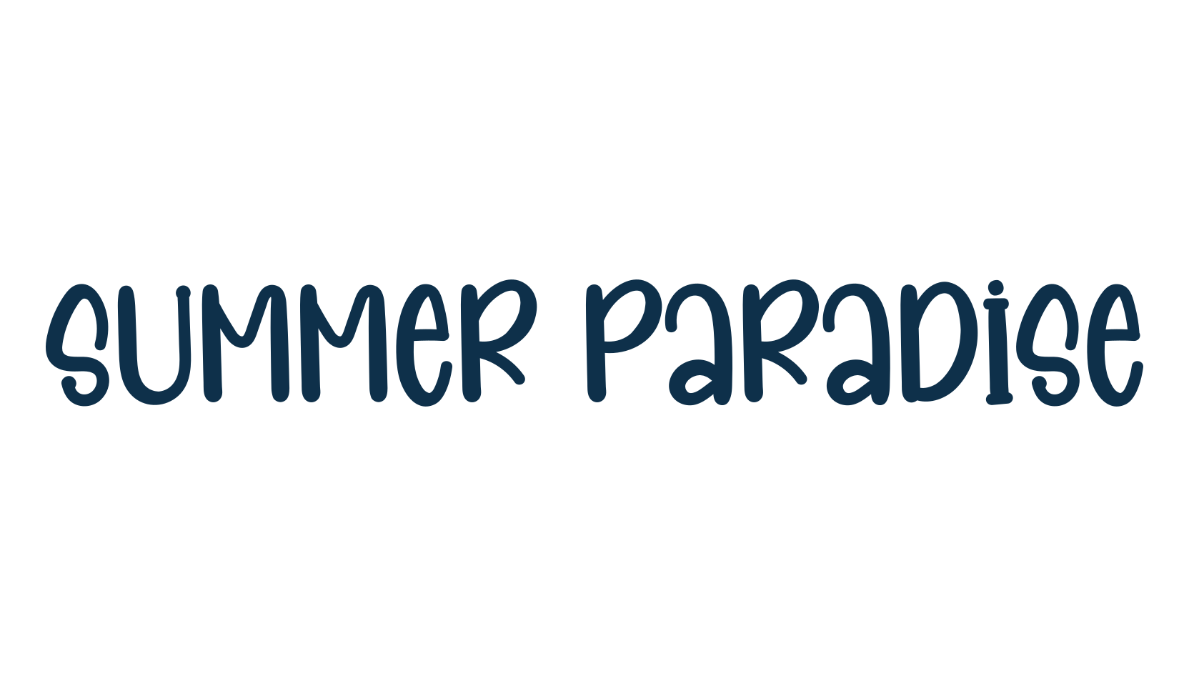 Summer Paradise, fancy cartoon decorative font preview