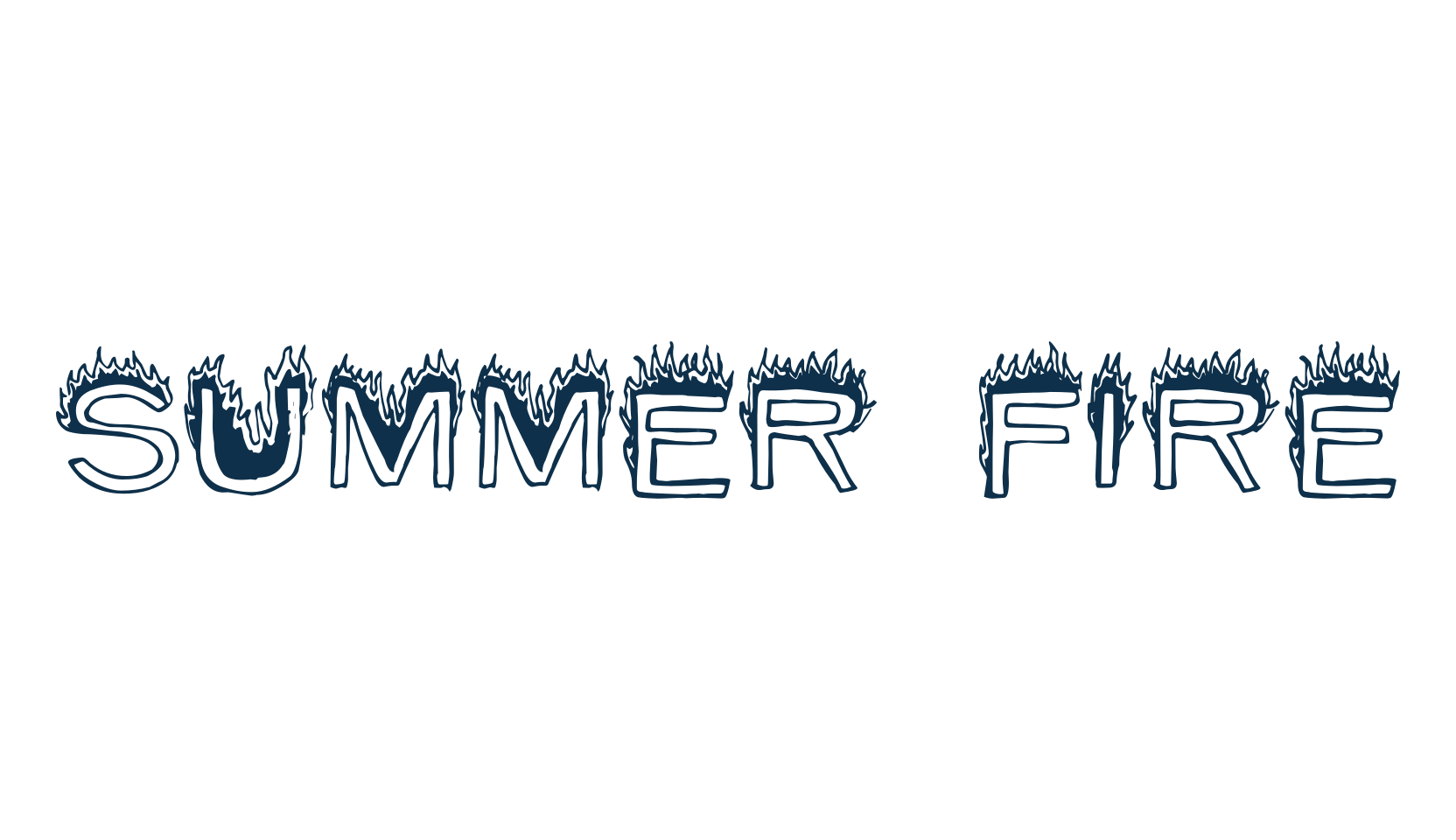 Summer Fire, fancy fire, ice decorative font preview
