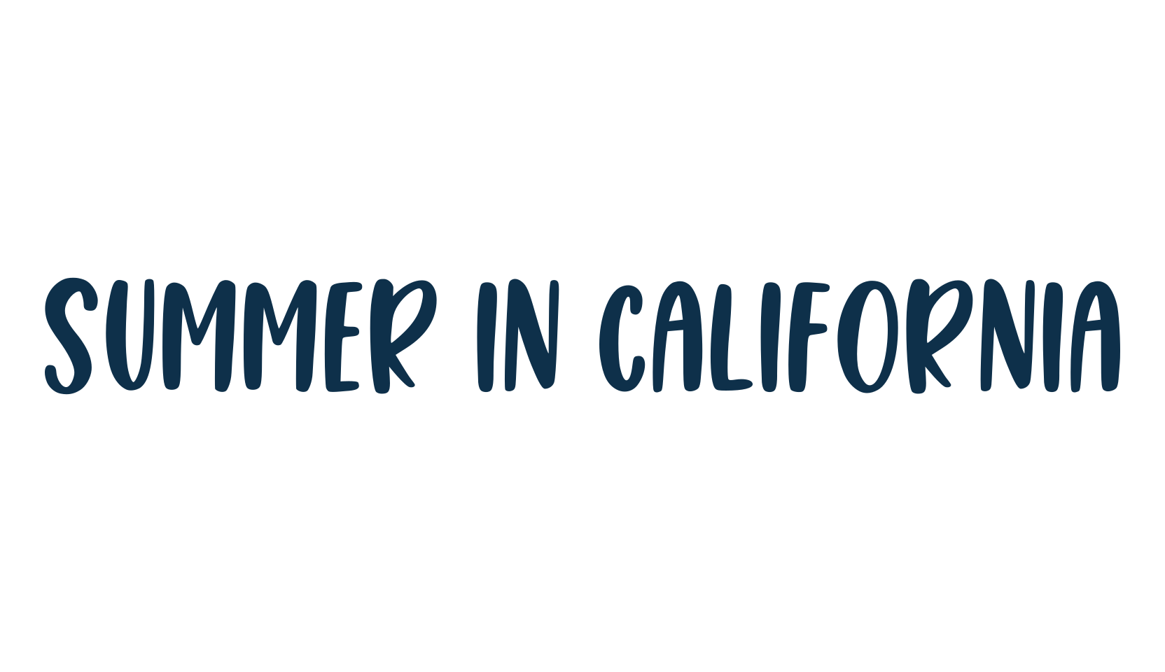 Summer in California, various font preview