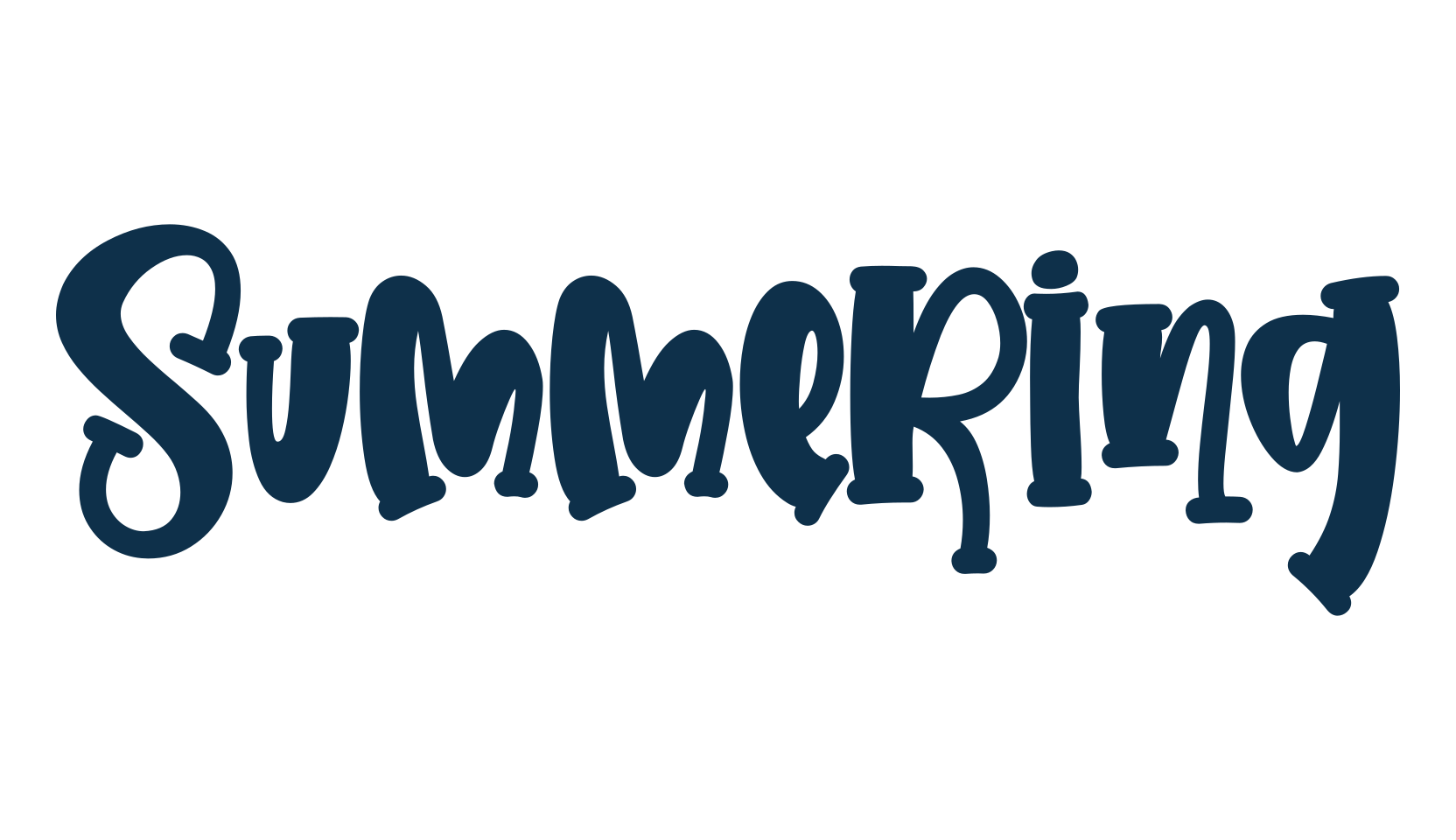 Summering, fancy cartoon decorative font preview