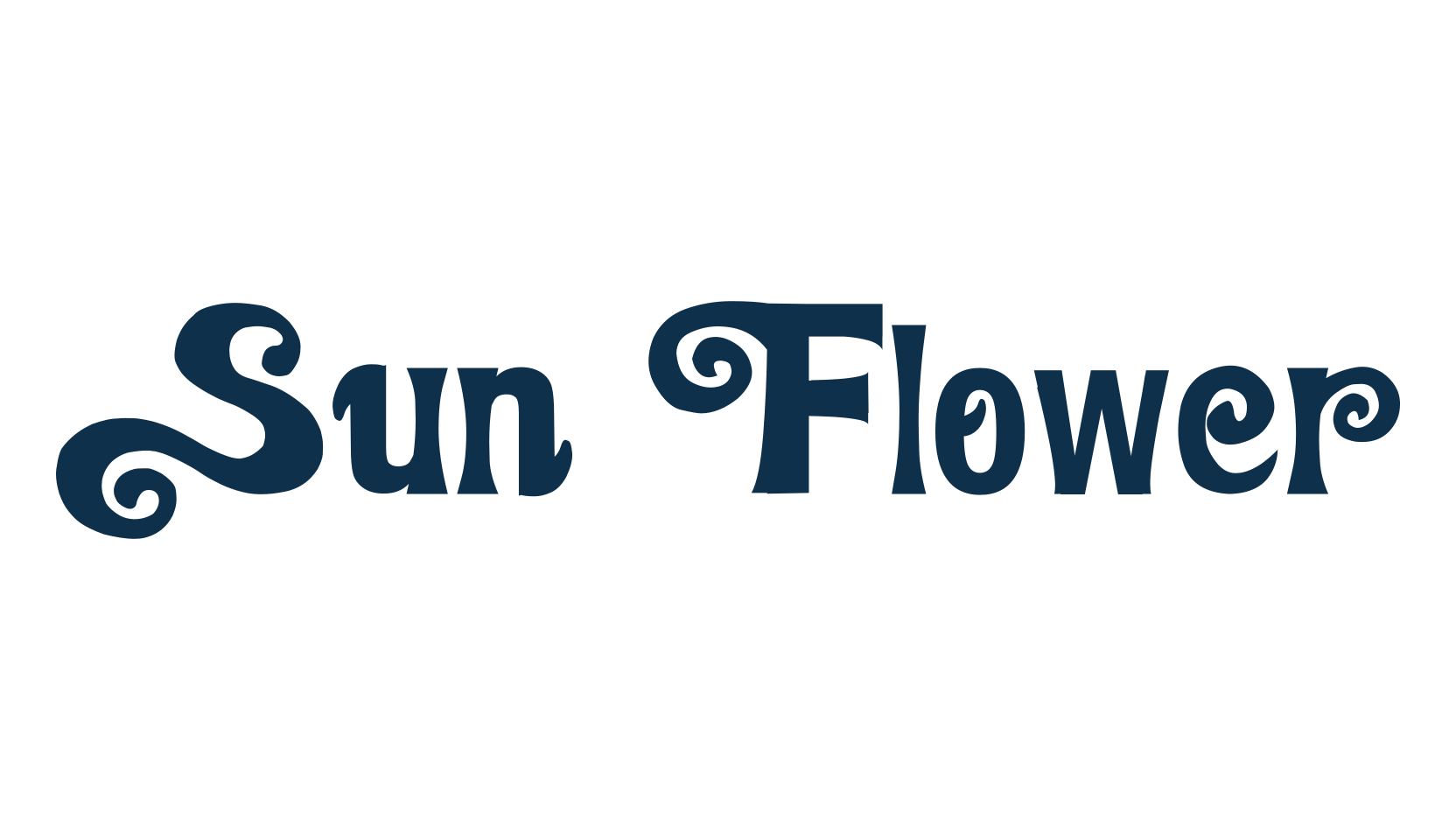 Sun Flower, curly font preview