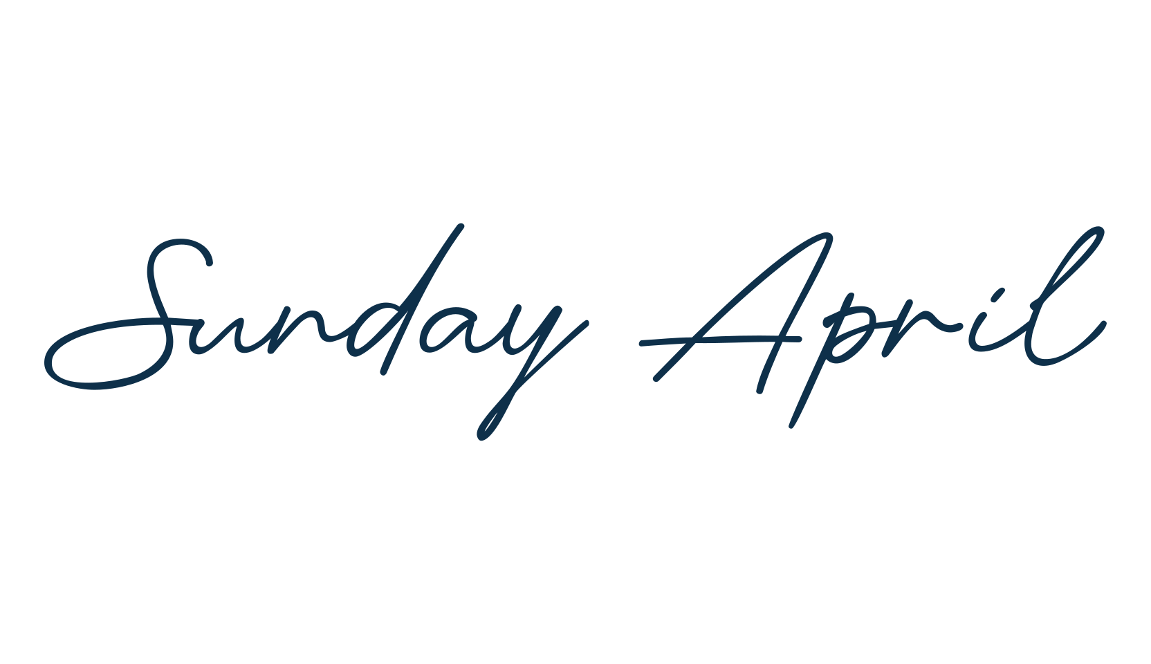 Sunday April, handwriting font preview