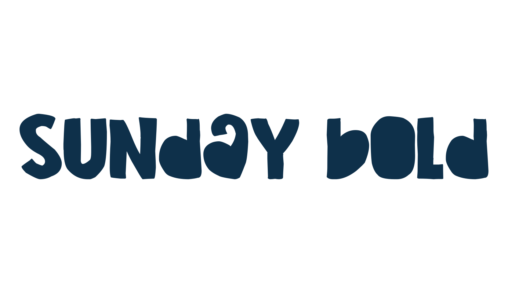 Sunday Bold, cartoon font preview