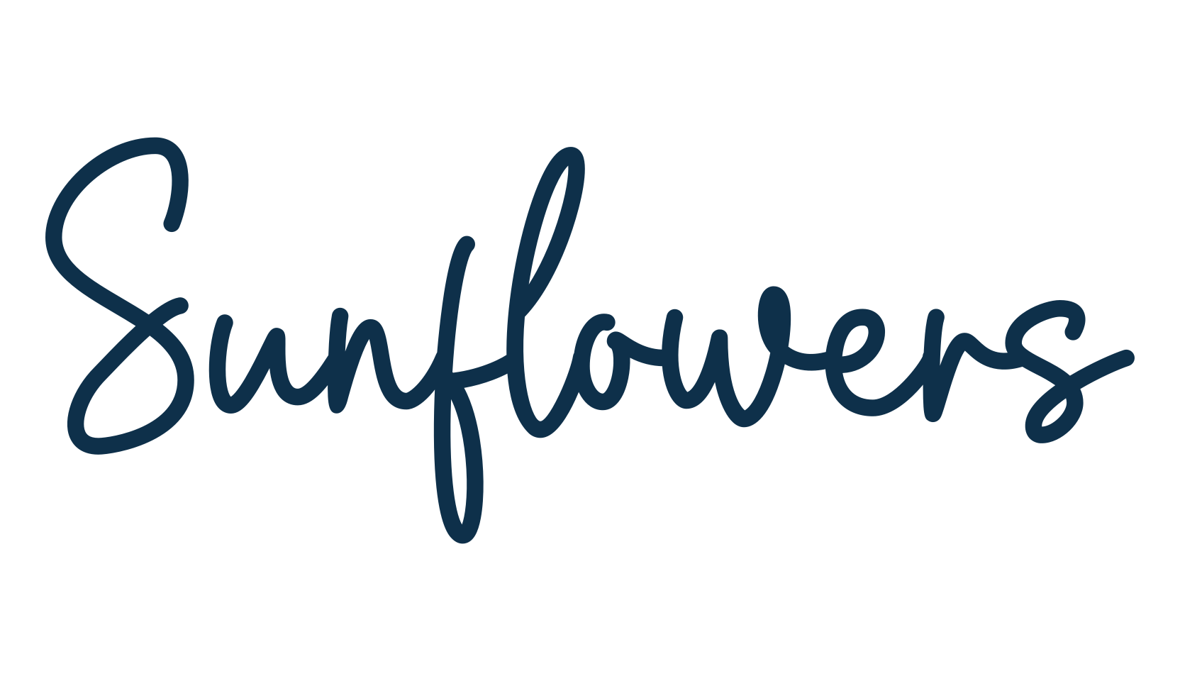 Sunflowers, handwriting font preview