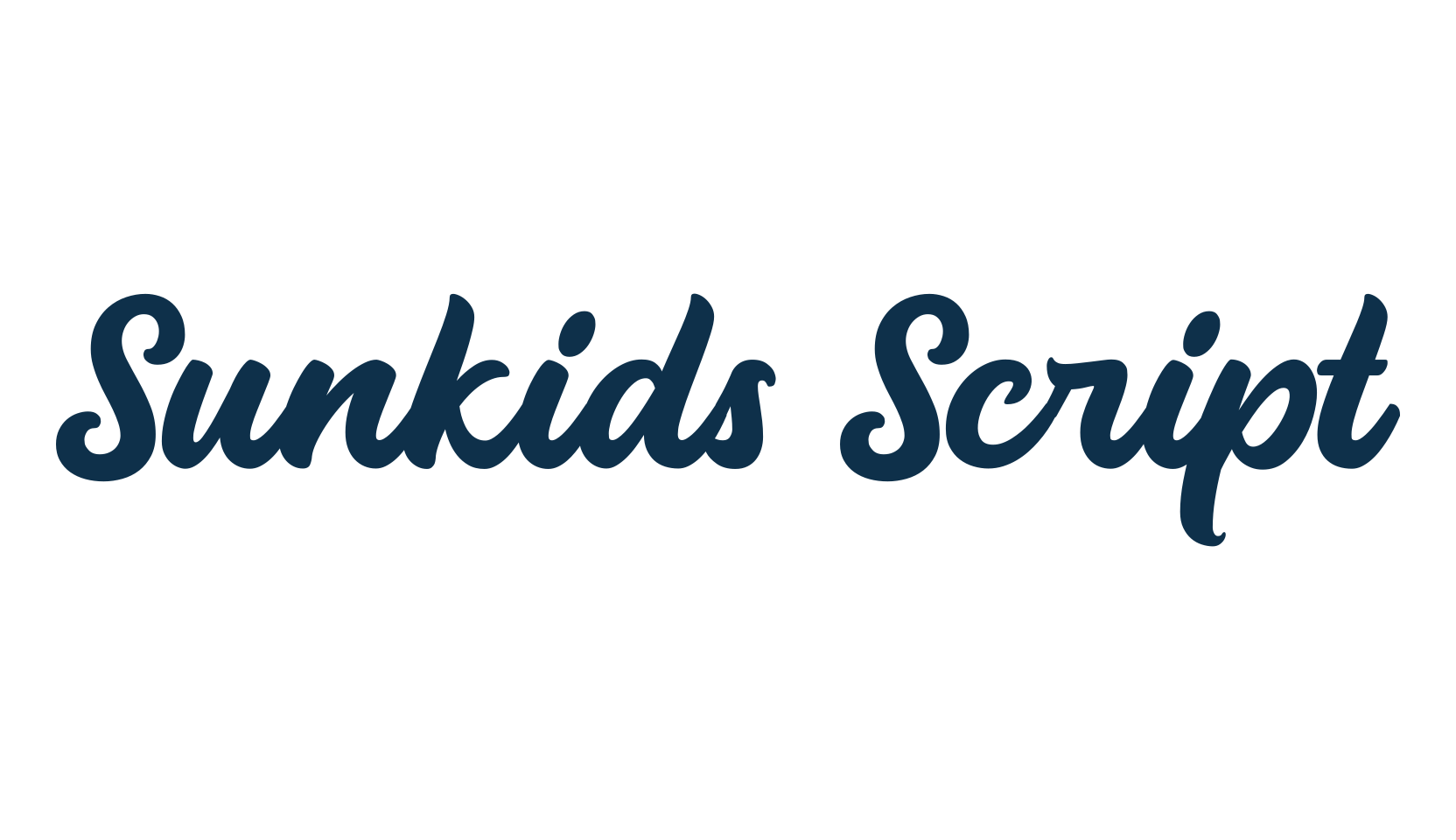 Sunkids Script, brush font preview