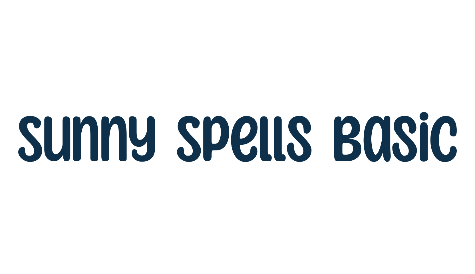 Sunny Spells Basic, fancy cartoon decorative font preview