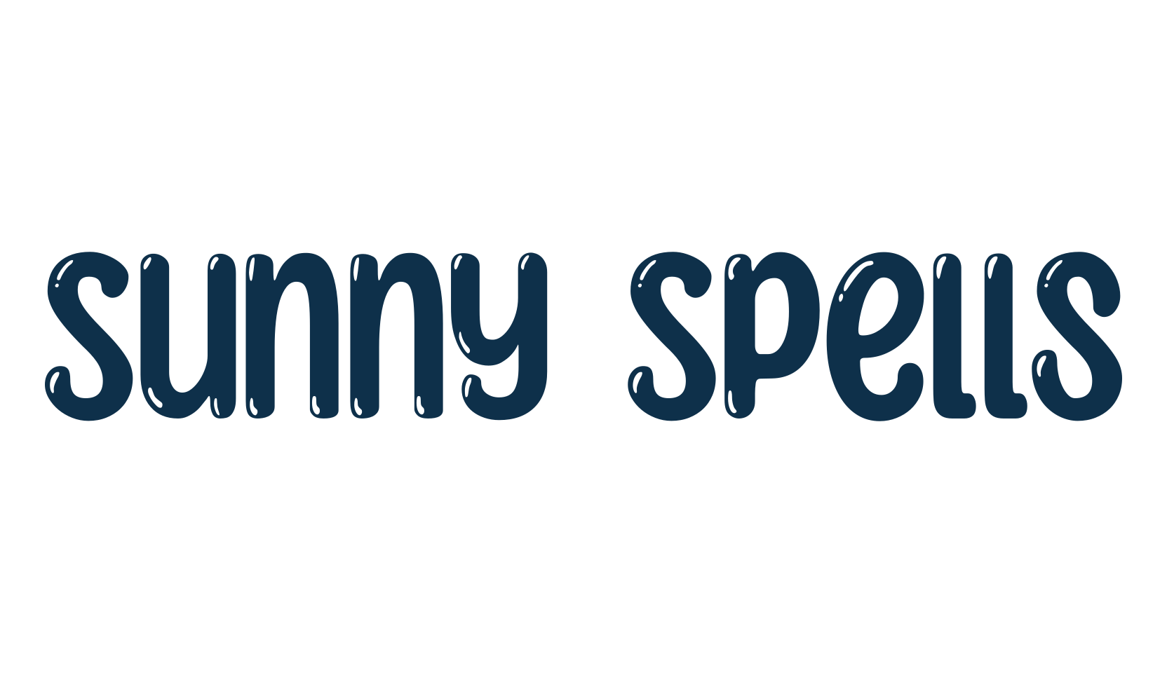 Sunny Spells, fancy cartoon decorative font preview